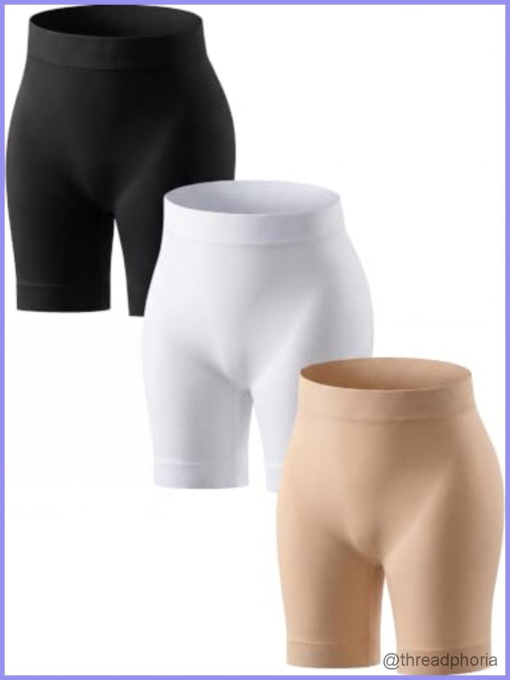 Seamless Slip Shorts for Under Dresses 3-Pack Anti-Chafing Cooling